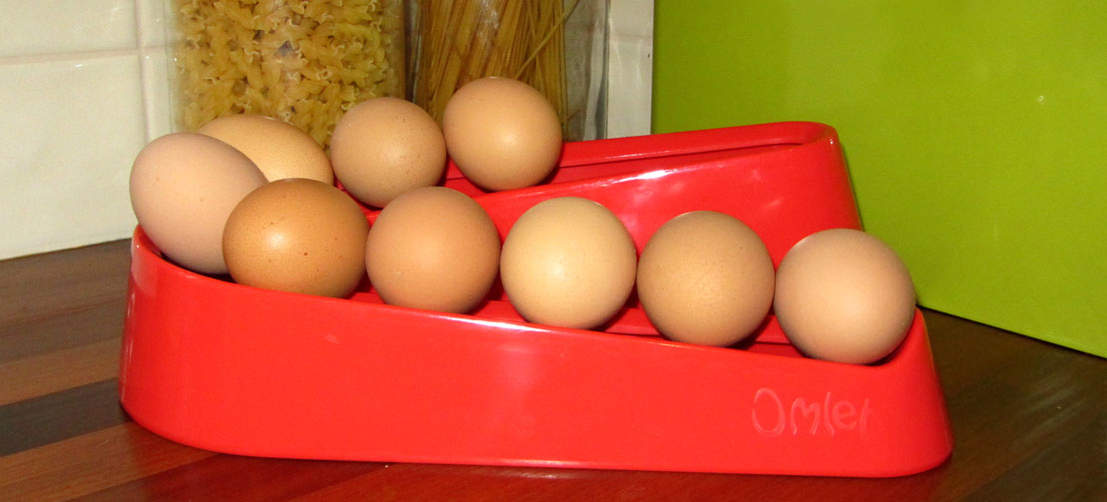 Omlets rode egg ramp